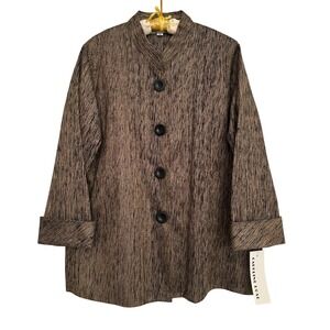 Caroline Rose Mandarin Collar Jacket 100% Silk Art-to-Wear Women
Sz M/10 USA New